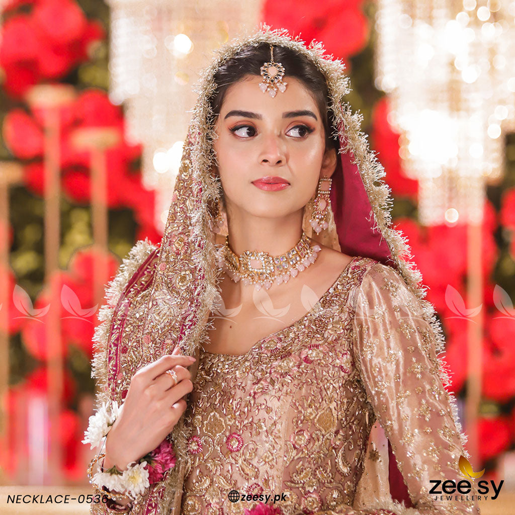 Kundan Necklace-0536 -  Zeesy Necklace Sets - Original Designer Dress - House of Maryam