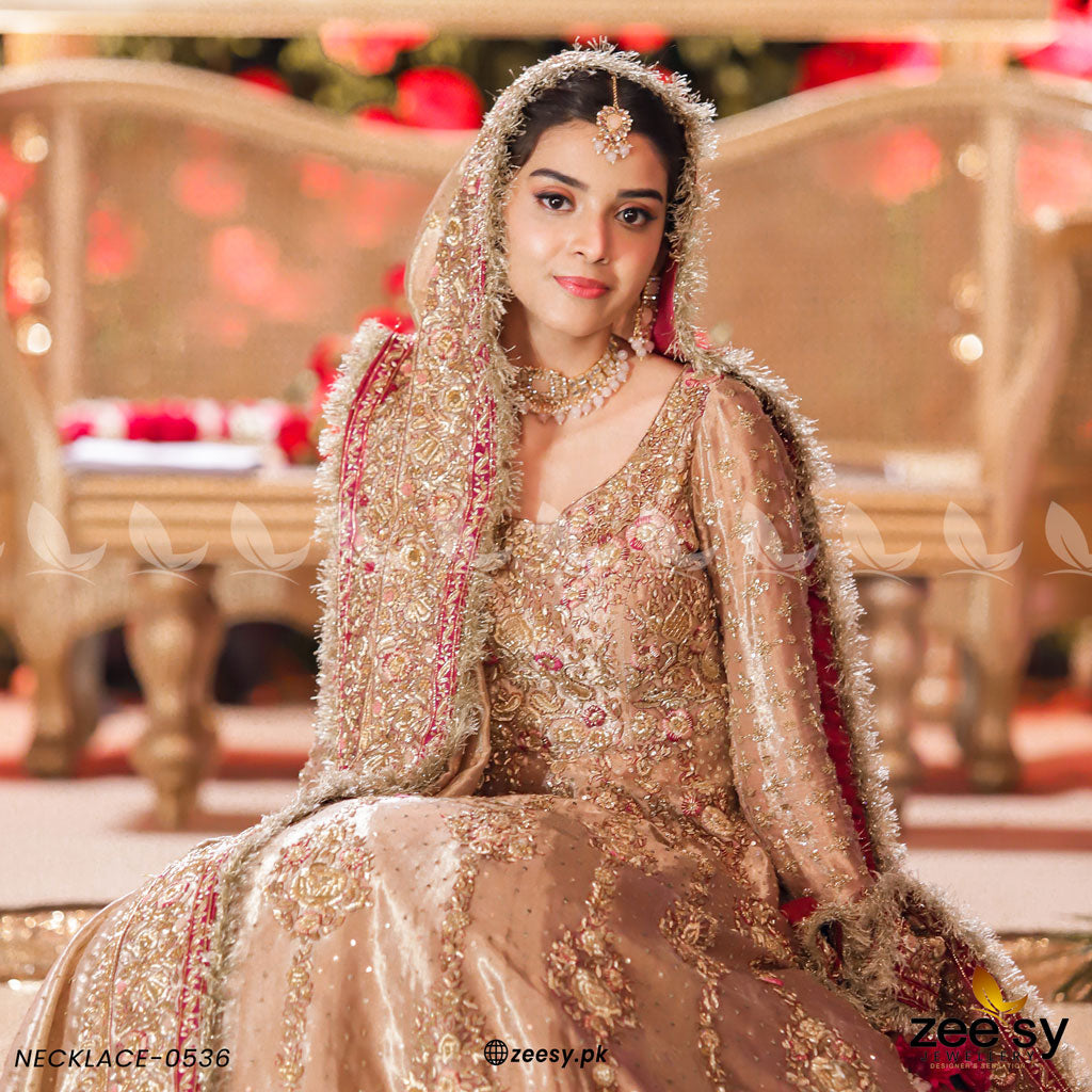 Kundan Necklace-0536 -  Zeesy Necklace Sets - Original Designer Dress - House of Maryam