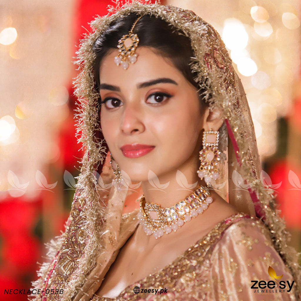 Kundan Necklace-0536 -  Zeesy Necklace Sets - Original Designer Dress - House of Maryam