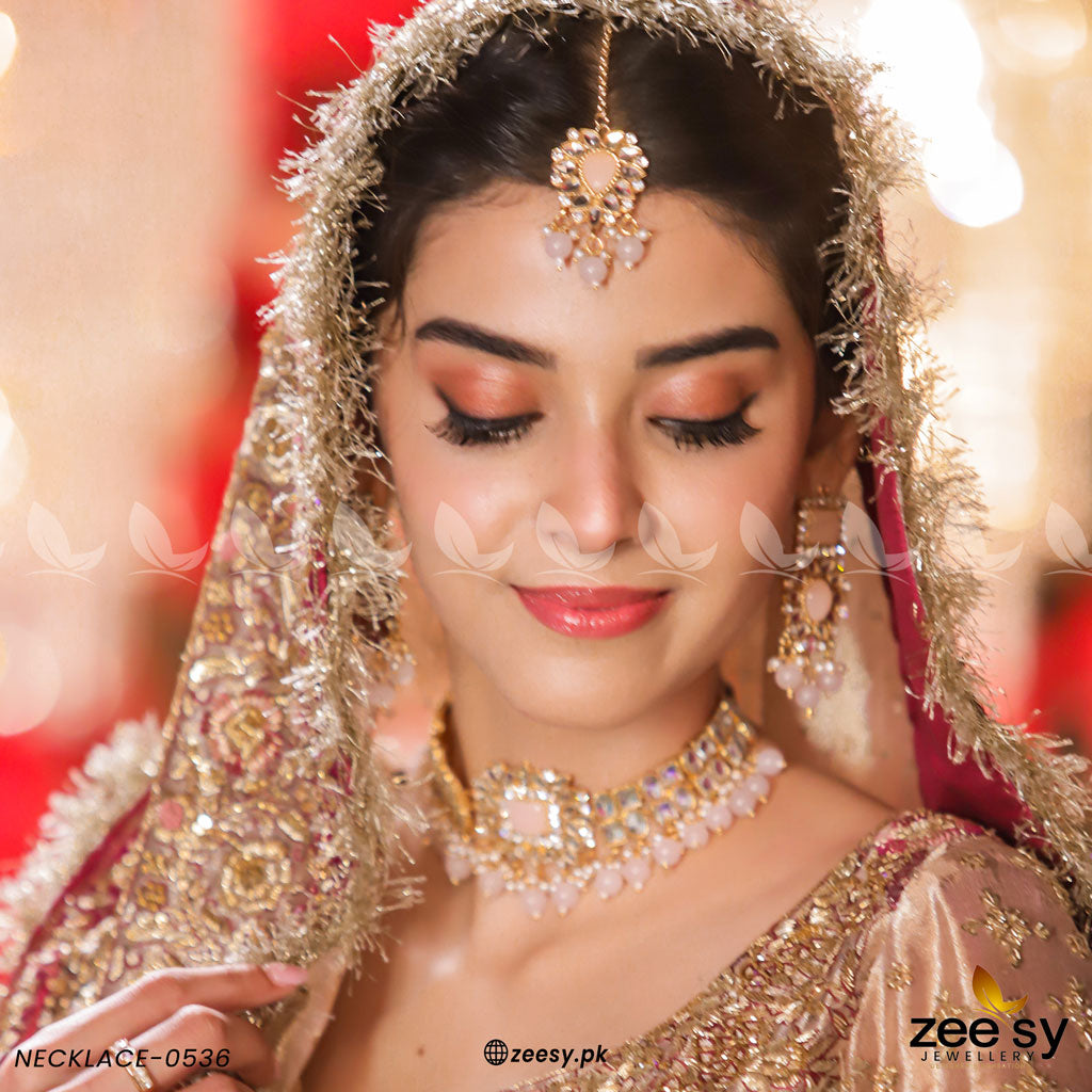 Kundan Necklace-0536 -  Zeesy Necklace Sets - Original Designer Dress - House of Maryam