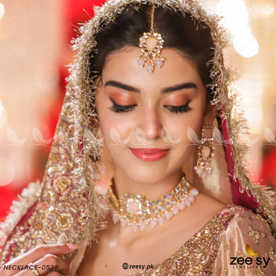 Kundan Necklace-0536 -  Zeesy Necklace Sets - Original Designer Dress - House of Maryam