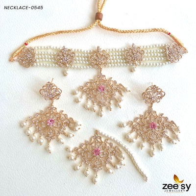 Sunflower Necklace-0545 -  Zeesy Necklace Sets - Original Designer Dress - House of Maryam