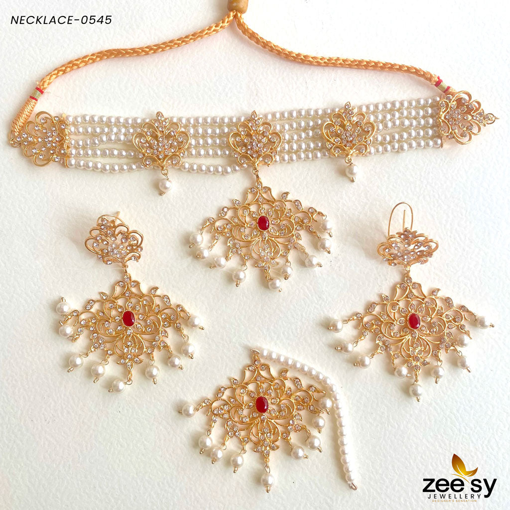 Sunflower Necklace-0545 -  Zeesy Necklace Sets - Original Designer Dress - House of Maryam