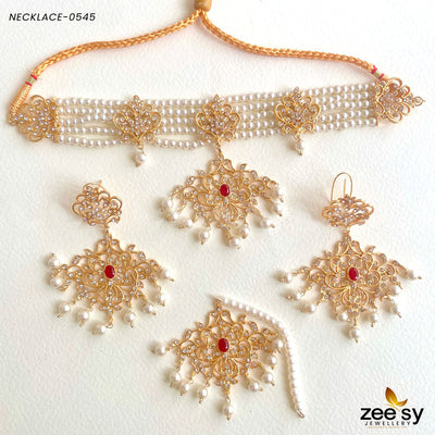 Sunflower Necklace-0545 -  Zeesy Necklace Sets - Original Designer Dress - House of Maryam