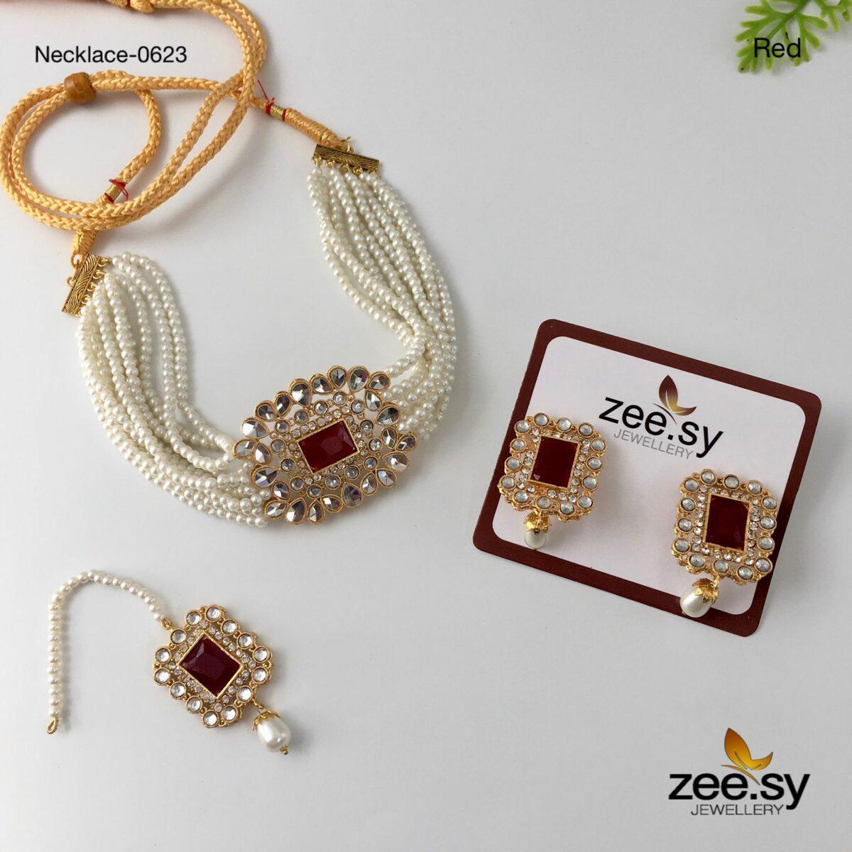 Necklace-0623 -  Zeesy bindiya - Original Designer Dress - House of Maryam