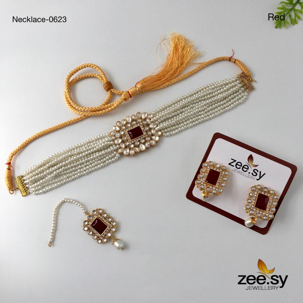 Necklace-0623 -  Zeesy bindiya - Original Designer Dress - House of Maryam
