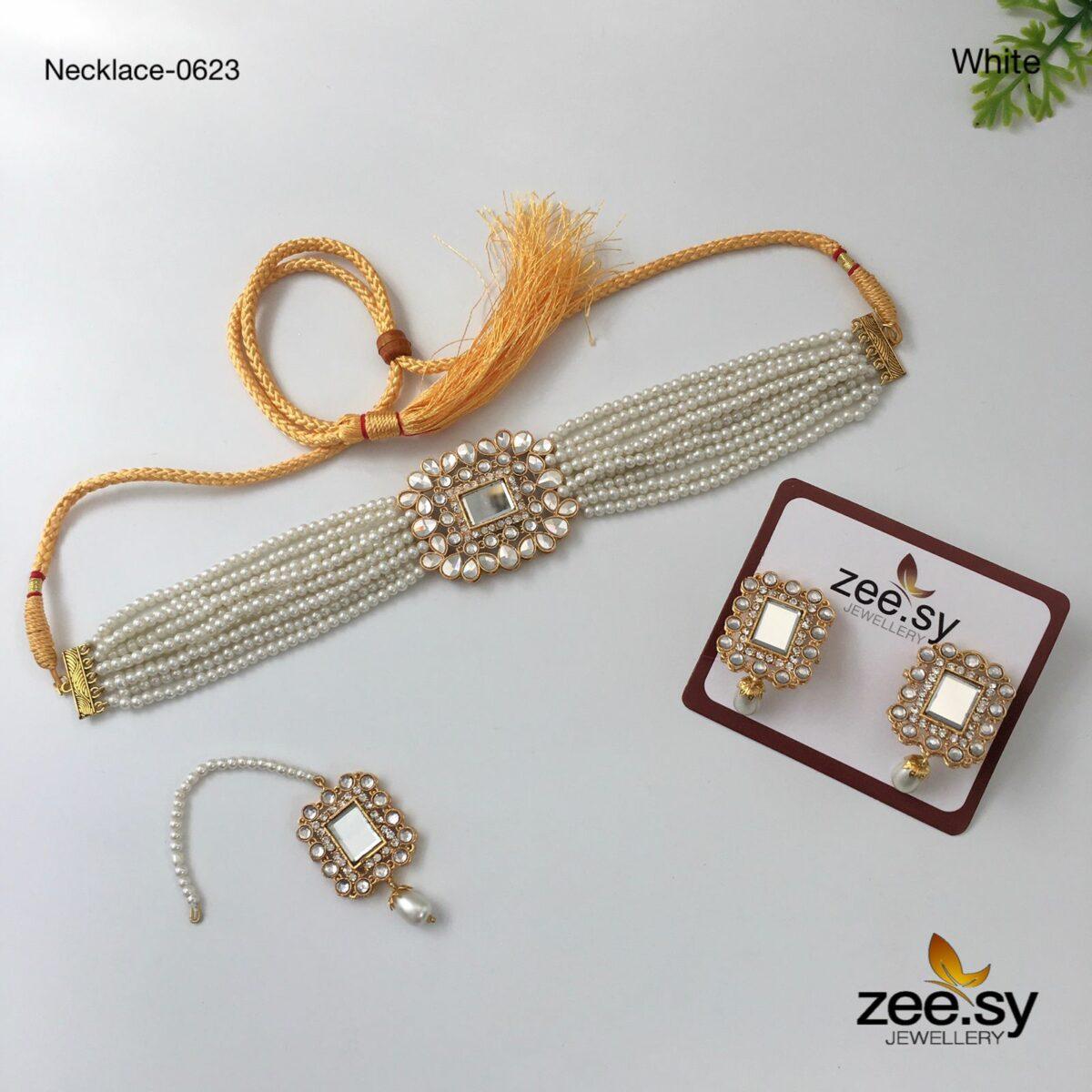 Necklace-0623 -  Zeesy bindiya - Original Designer Dress - House of Maryam