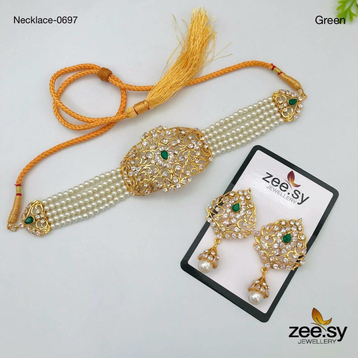 Necklace-0697 -  Zeesy Necklace Sets - Original Designer Dress - House of Maryam