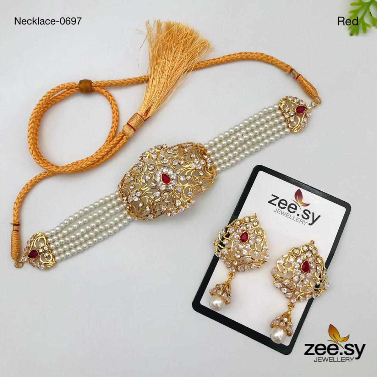 Necklace-0697 -  Zeesy Necklace Sets - Original Designer Dress - House of Maryam