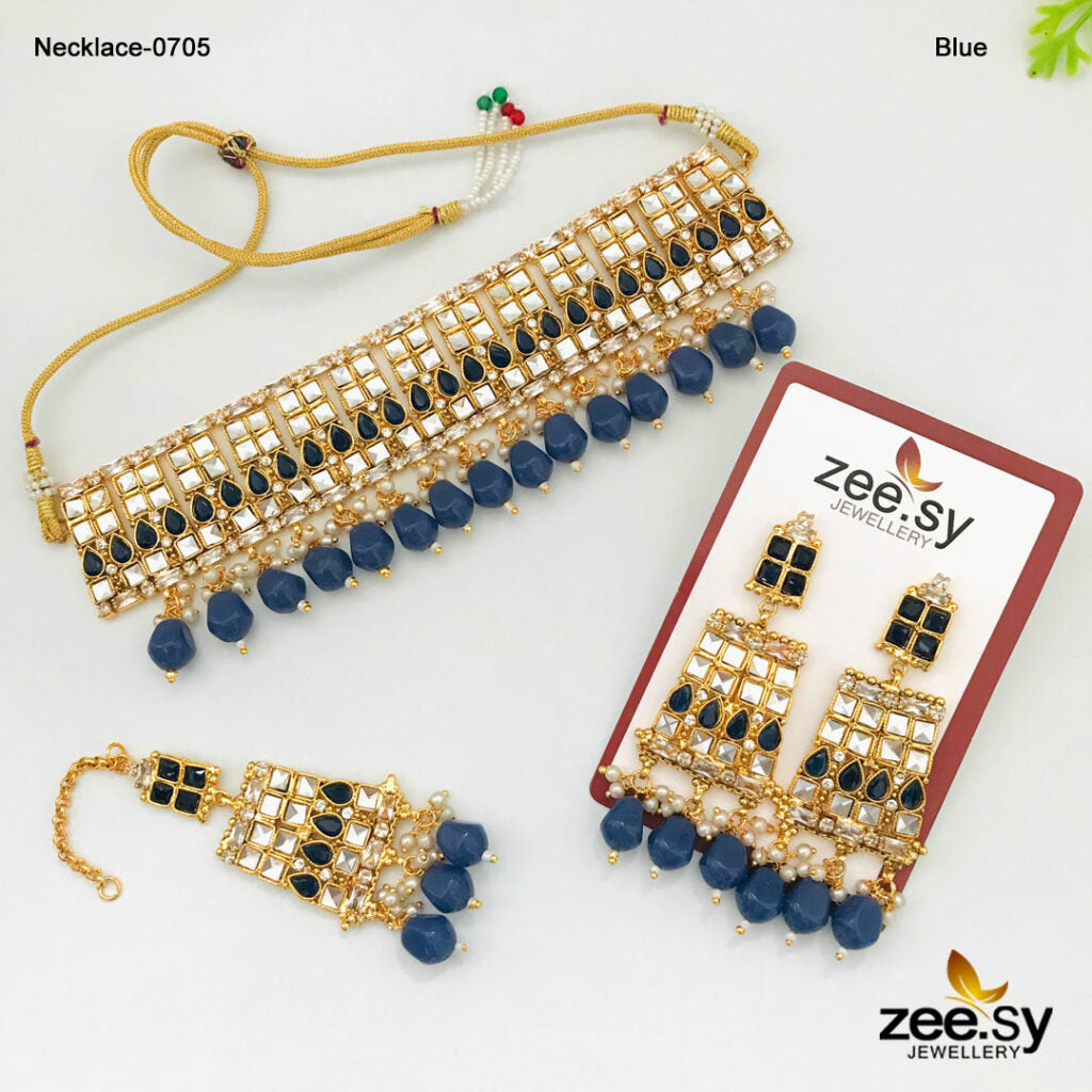 Necklace-0705 -  Zeesy Necklace Sets - Original Designer Dress - House of Maryam