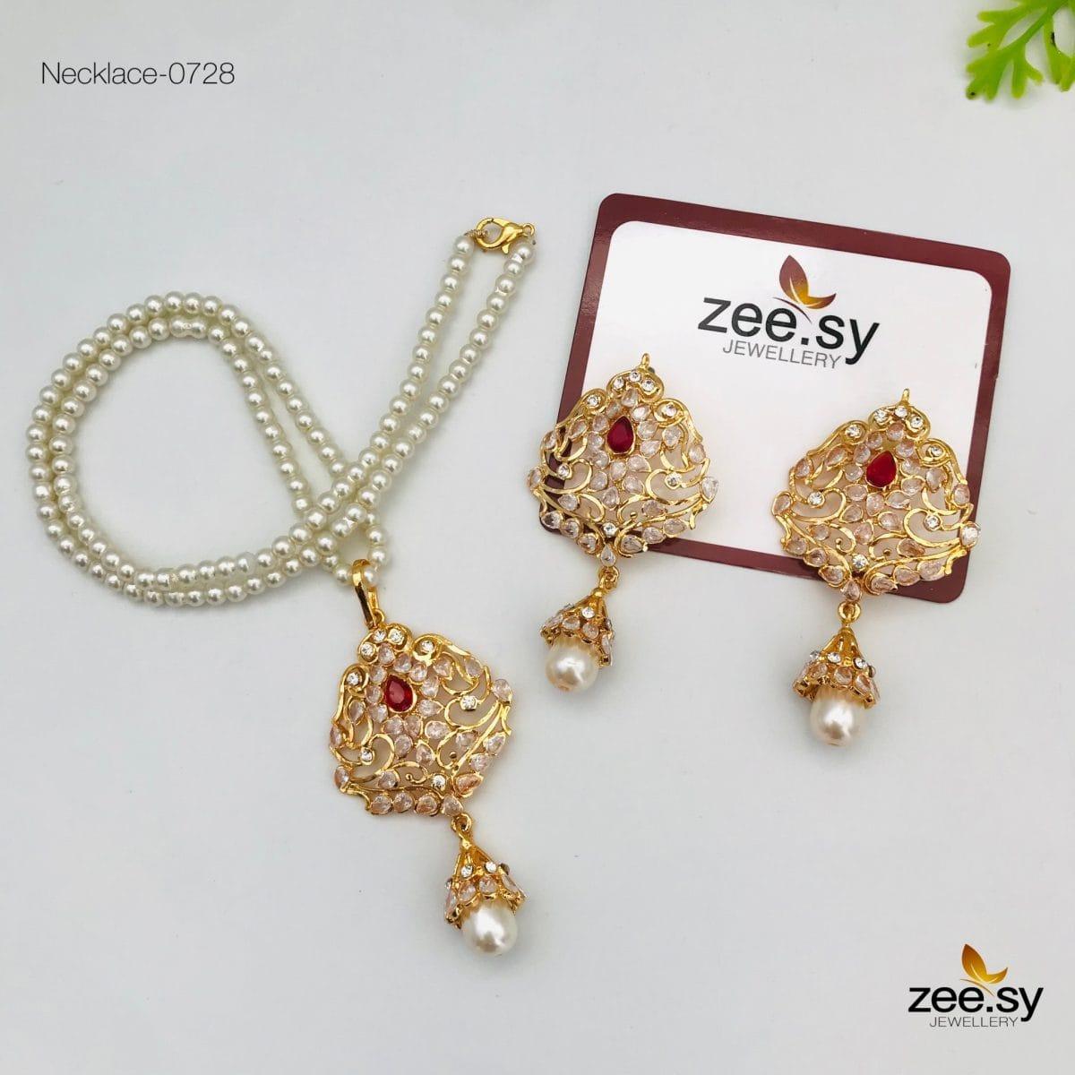 Necklace-0728 -  Zeesy Necklace Sets - Original Designer Dress - House of Maryam