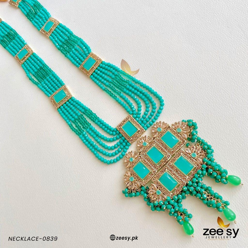 Mala Necklace-0839 -  Zeesy Necklace Sets - Original Designer Dress - House of Maryam