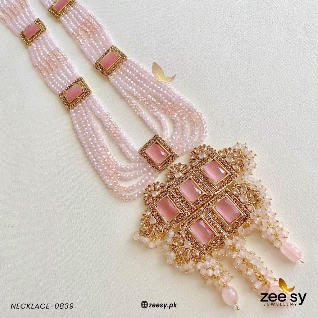 Mala Necklace-0839 -  Zeesy Necklace Sets - Original Designer Dress - House of Maryam