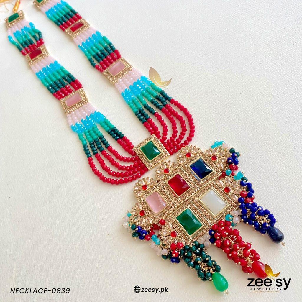 Mala Necklace-0839 -  Zeesy Necklace Sets - Original Designer Dress - House of Maryam
