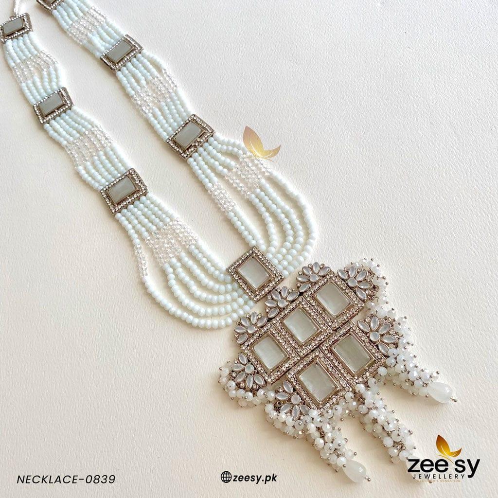 Mala Necklace-0839 -  Zeesy Necklace Sets - Original Designer Dress - House of Maryam