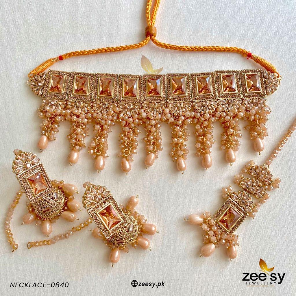 Necklace-0840 -  Zeesy Necklace Sets - Original Designer Dress - House of Maryam