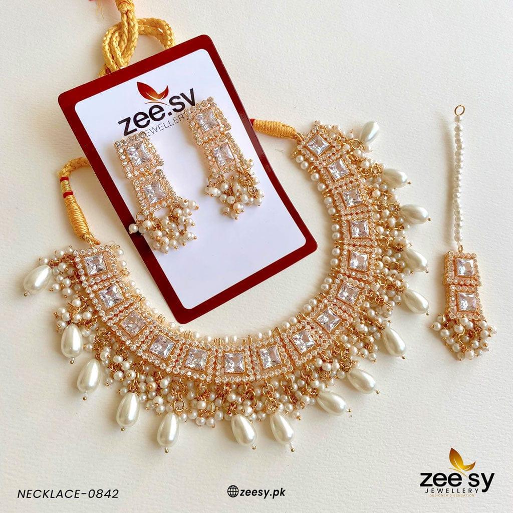 Necklace-0842 -  Zeesy Necklace Sets - Original Designer Dress - House of Maryam