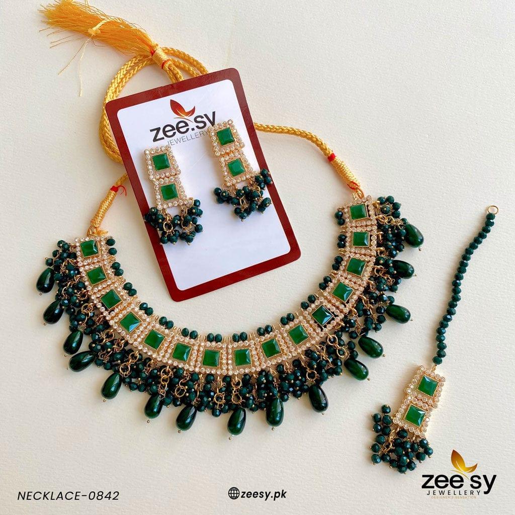 Necklace-0842 -  Zeesy Necklace Sets - Original Designer Dress - House of Maryam