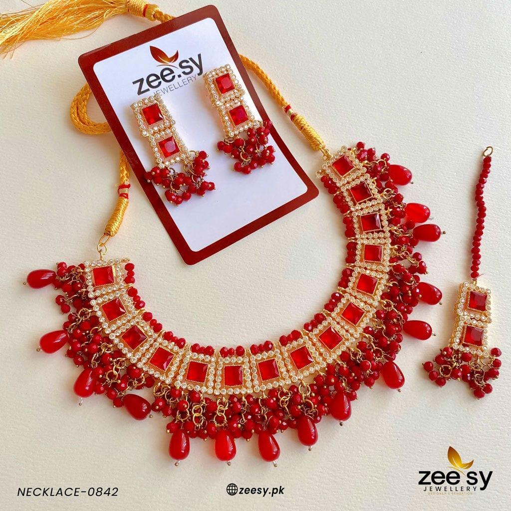 Necklace-0842 -  Zeesy Necklace Sets - Original Designer Dress - House of Maryam
