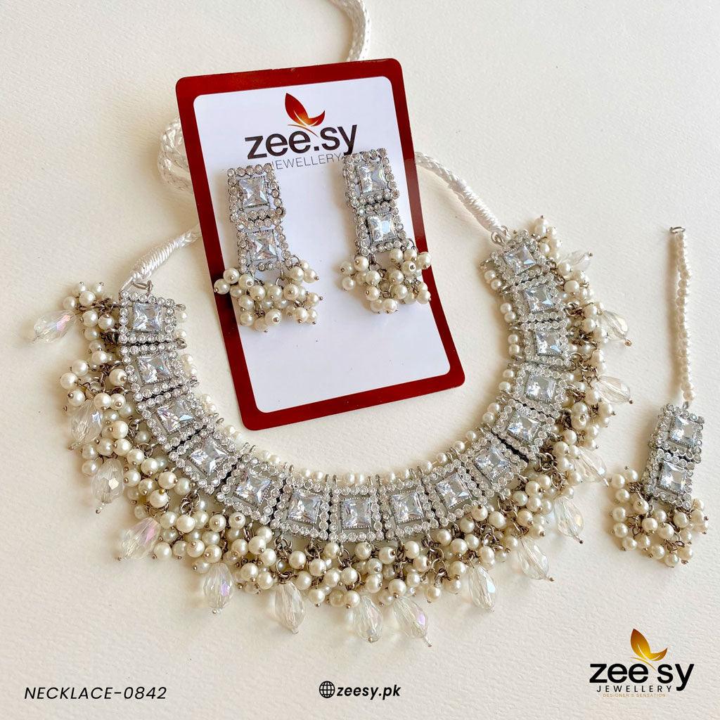 Necklace-0842 -  Zeesy Necklace Sets - Original Designer Dress - House of Maryam
