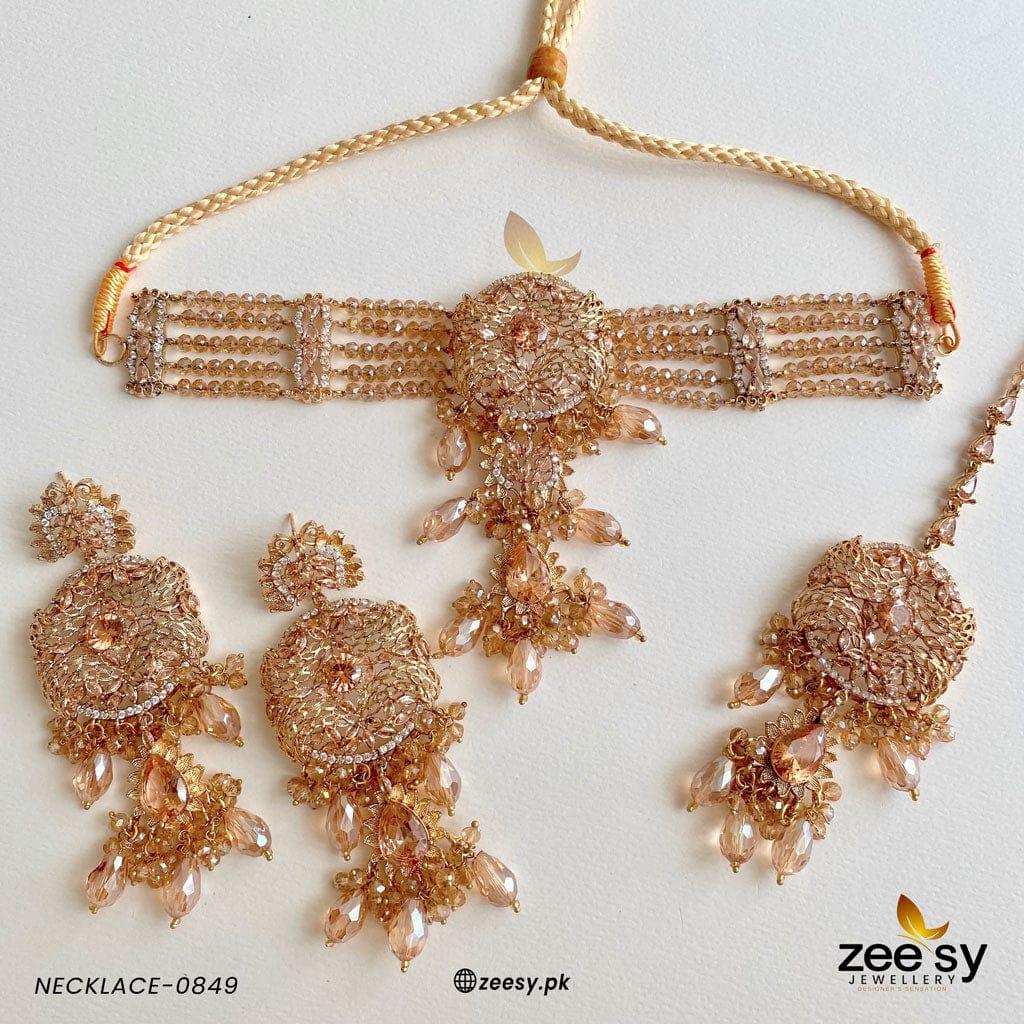 Necklace-0849 -  Zeesy Necklace Sets - Original Designer Dress - House of Maryam