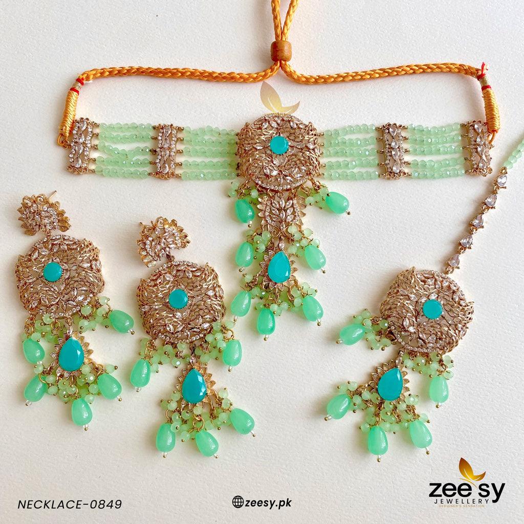 Necklace-0849 -  Zeesy Necklace Sets - Original Designer Dress - House of Maryam