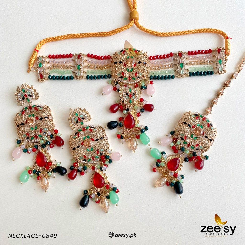 Necklace-0849 -  Zeesy Necklace Sets - Original Designer Dress - House of Maryam