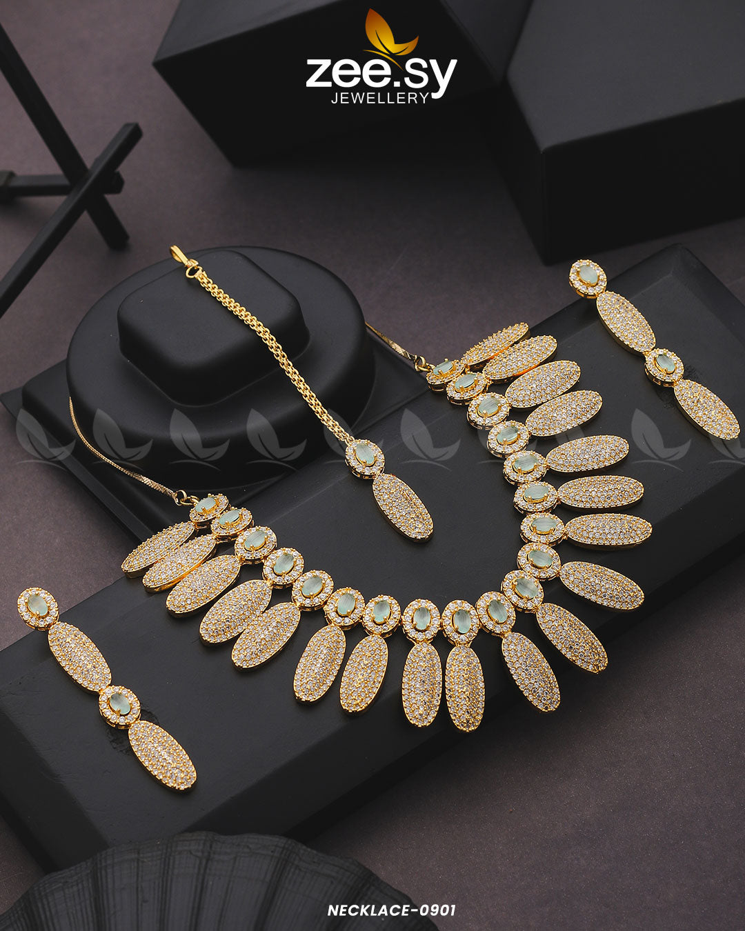 Necklace-0901 -  Zeesy Necklace Sets - Original Designer Dress - House of Maryam