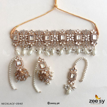 Necklace Set-0940 -  Zeesy Necklace Sets - Original Designer Dress - House of Maryam
