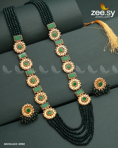 Mala Necklace-0944 -  Zeesy Necklace Sets - Original Designer Dress - House of Maryam