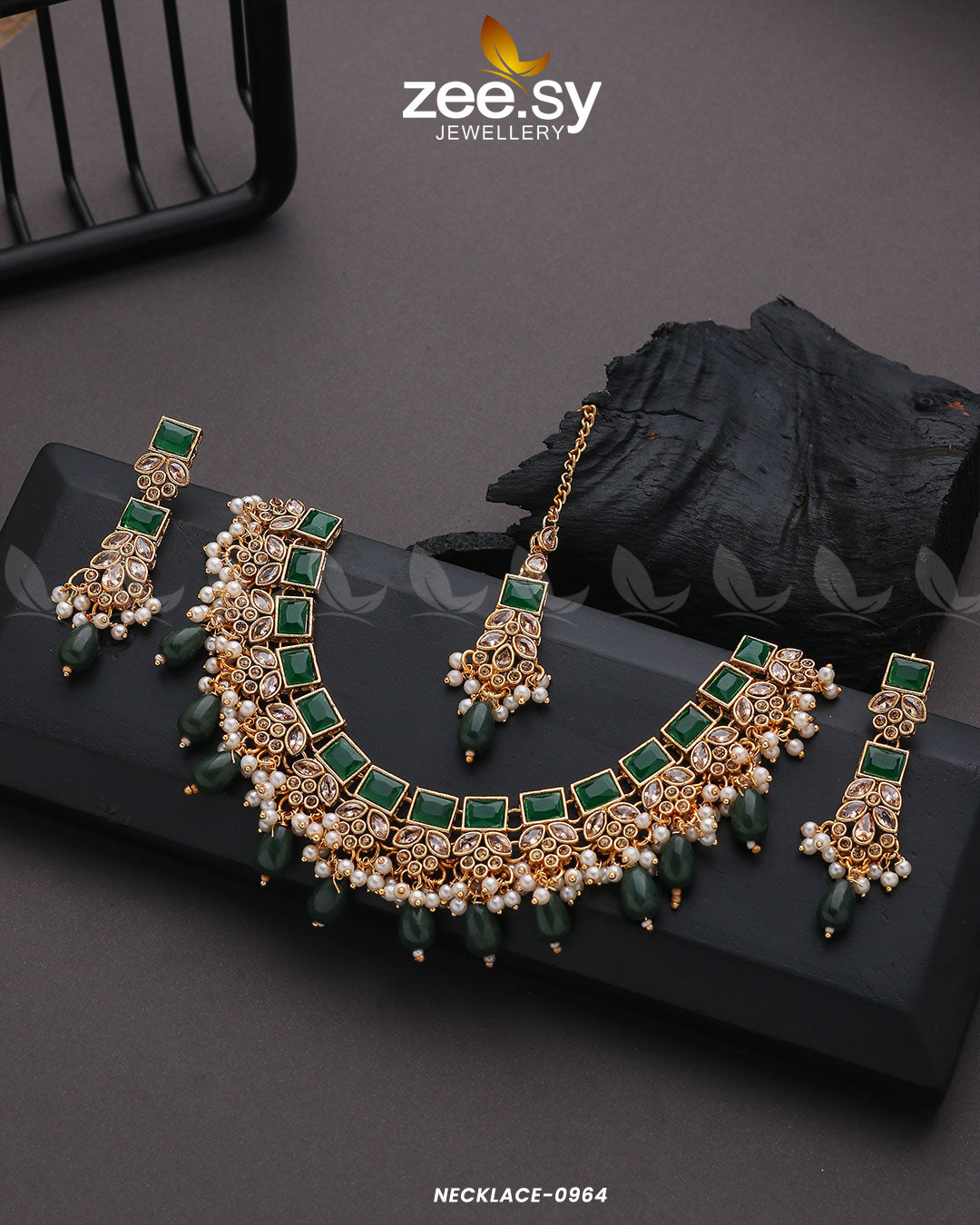 Necklace-0964 -  Zeesy Necklace Sets - Original Designer Dress - House of Maryam