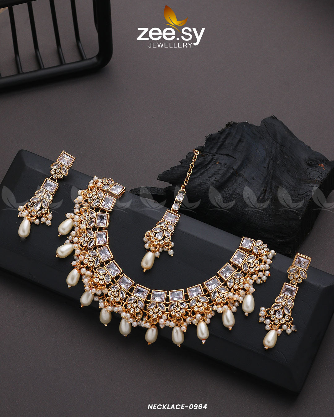 Necklace-0964 -  Zeesy Necklace Sets - Original Designer Dress - House of Maryam