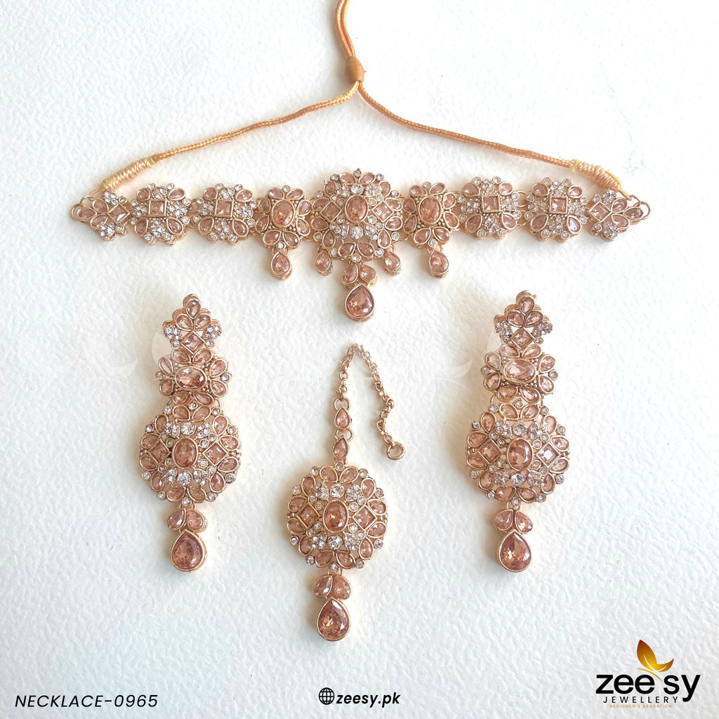 Necklace-0965 -  Zeesy Necklace Sets - Original Designer Dress - House of Maryam