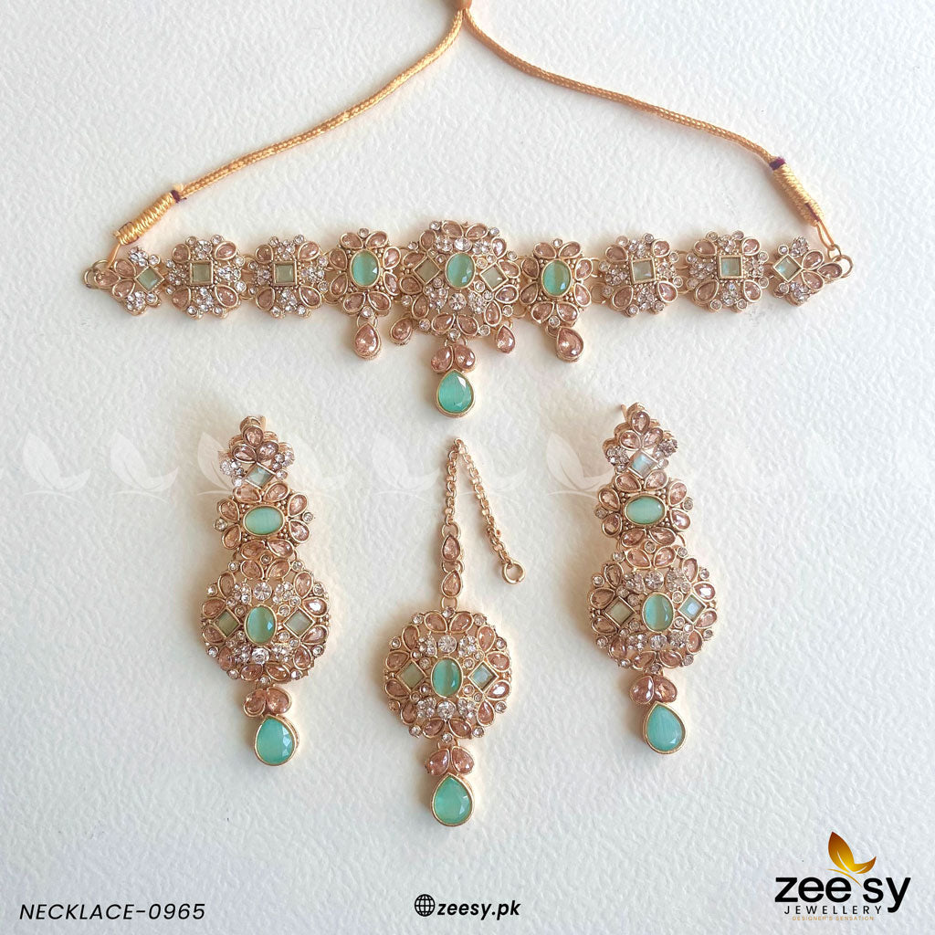 Necklace-0965 -  Zeesy Necklace Sets - Original Designer Dress - House of Maryam
