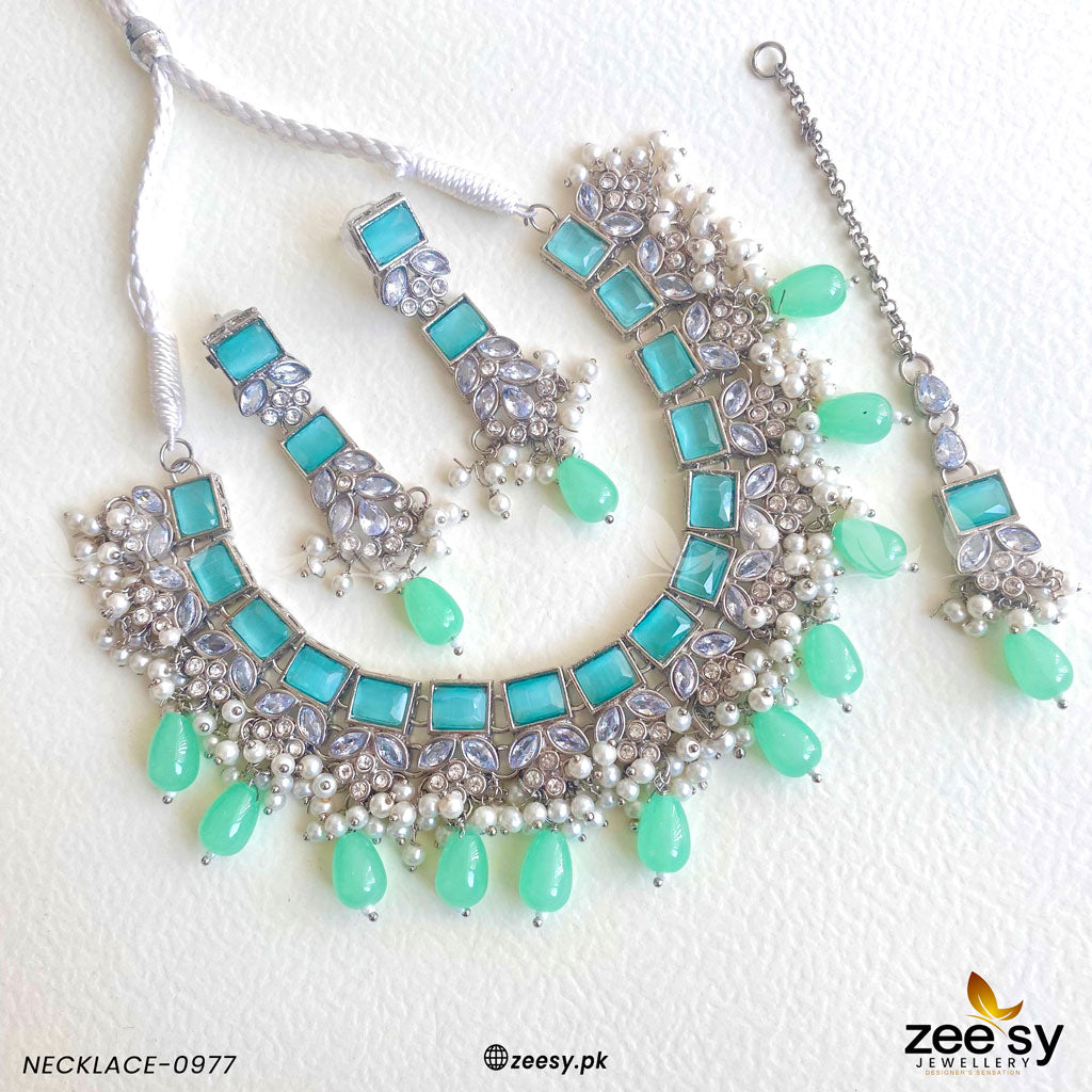 Necklace-0977 -  Zeesy Necklace Sets - Original Designer Dress - House of Maryam