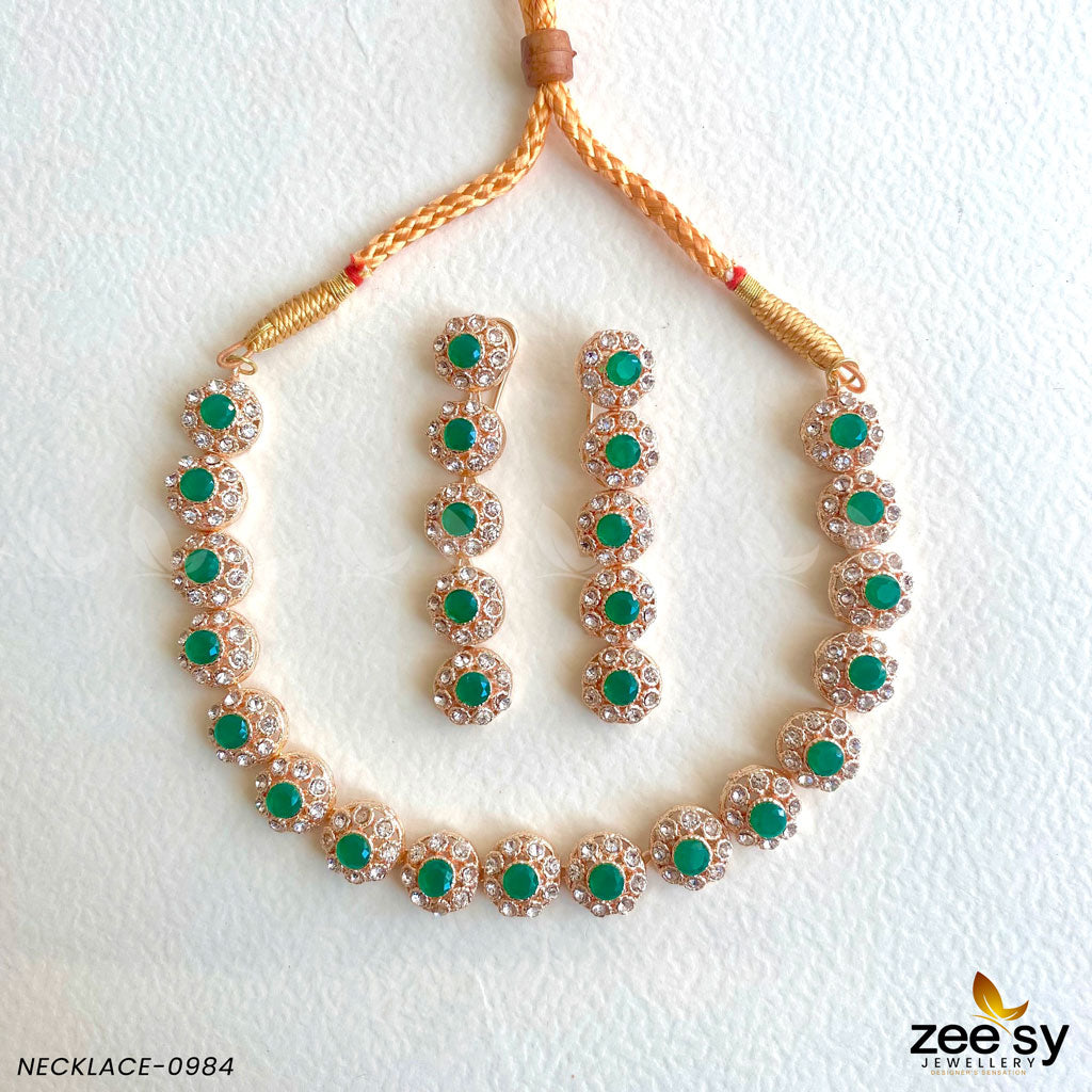 Necklace-0985 -  Zeesy Necklace Sets - Original Designer Dress - House of Maryam