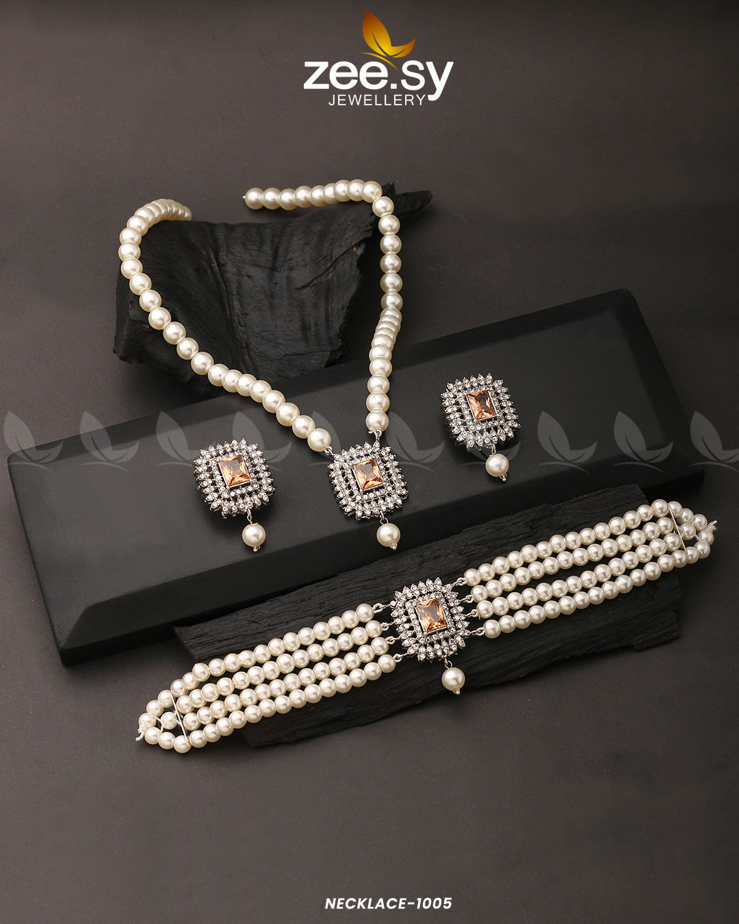 Necklace-1005 -  Zeesy Necklace Sets - Original Designer Dress - House of Maryam