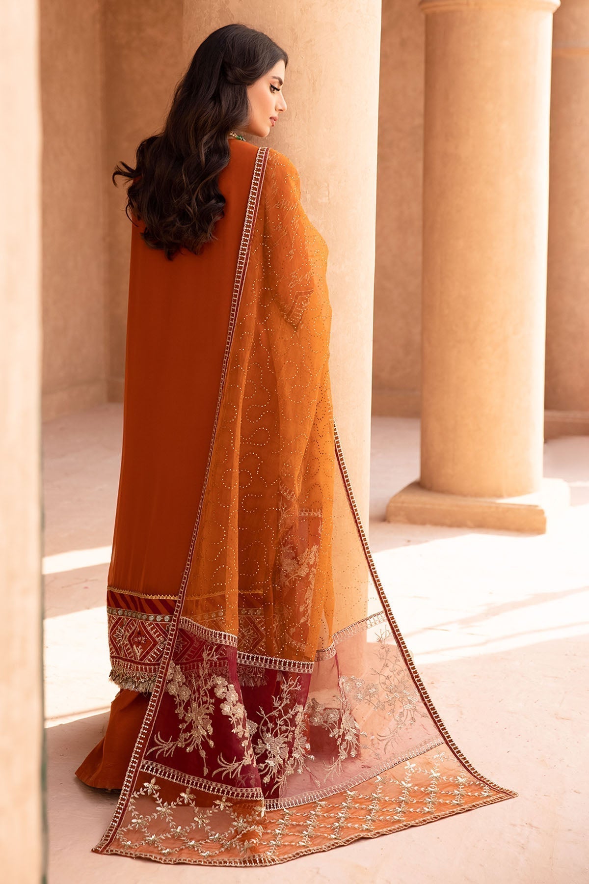 Nureh | Embroidered Luxury Chiffon | NEL-22 -  Nureh Luxury - Original Designer Dress - House of Maryam