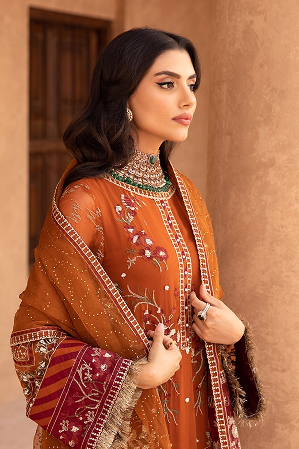 Nureh | Embroidered Luxury Chiffon | NEL-22 -  Nureh Luxury - Original Designer Dress - House of Maryam