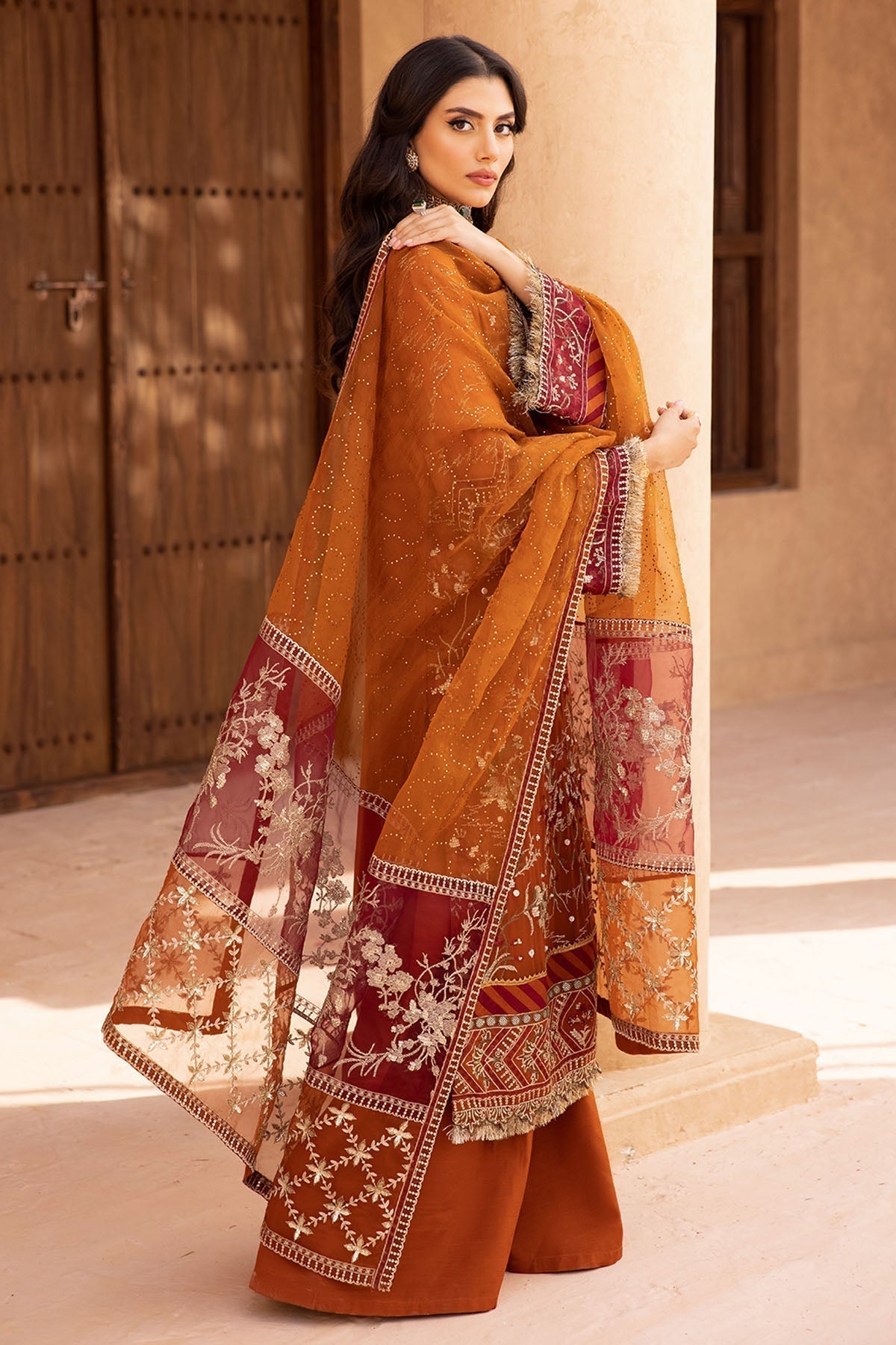Nureh | Embroidered Luxury Chiffon | NEL-22 -  Nureh Luxury - Original Designer Dress - House of Maryam