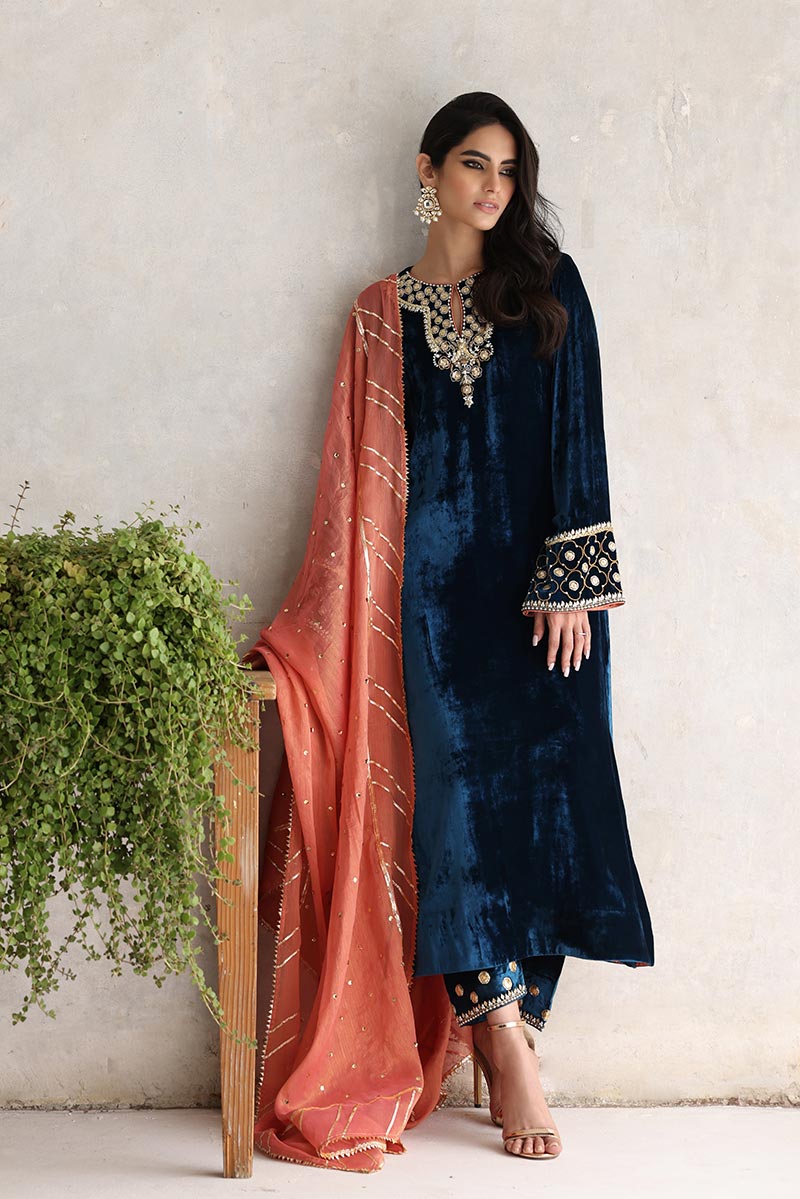 Sana Abbas | Velvet Formals | NINA -  Sana Abbas Ladies Clothes - Original Designer Dress - House of Maryam