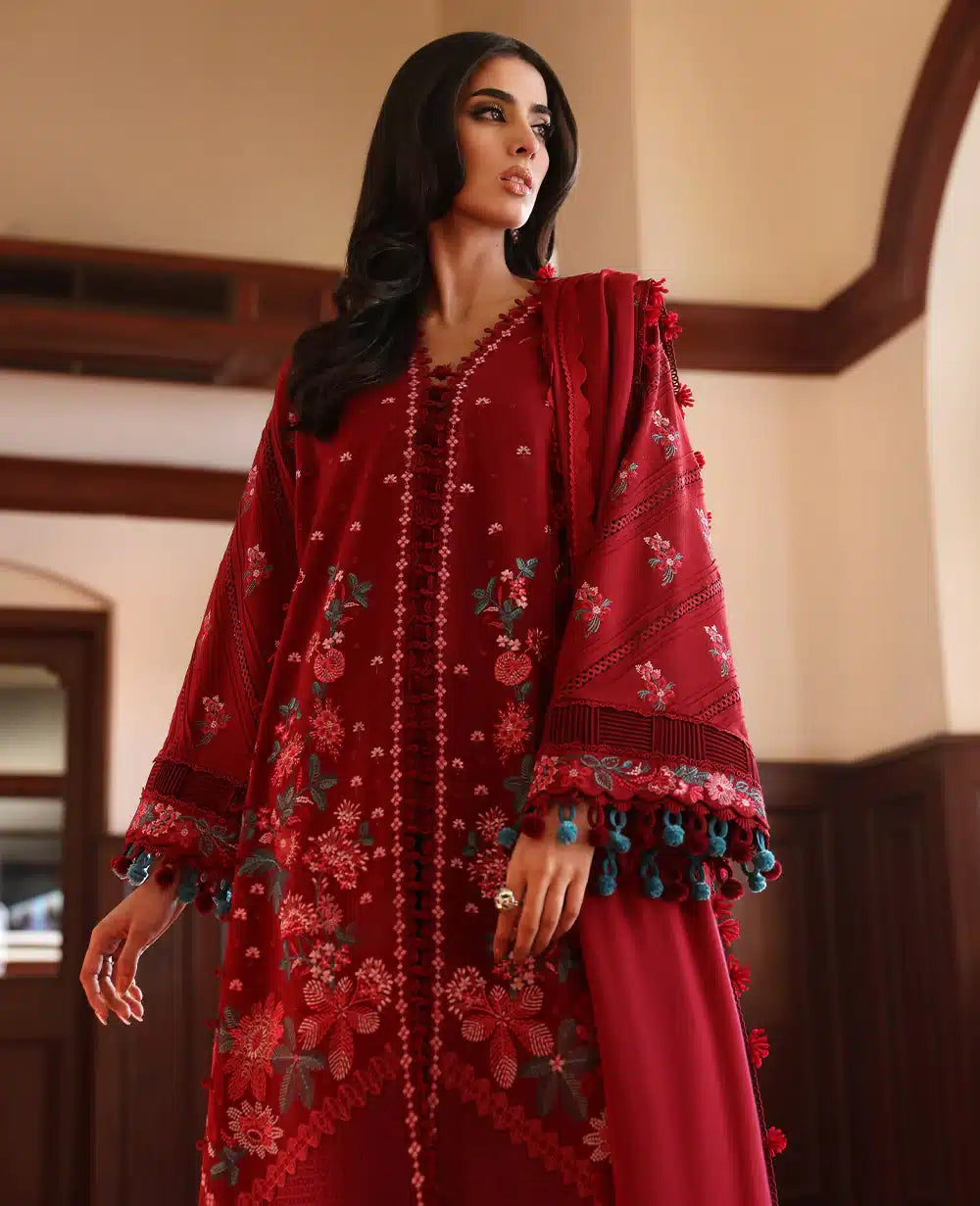 Republic Womenswear | Noemei Luxury Shawl 23 | NWU23-D1-A by Designer Republic Womenswear - House of Maryam - Pakistani Designer Ethnic Wear in {{ shop.shopifyCountryName }}