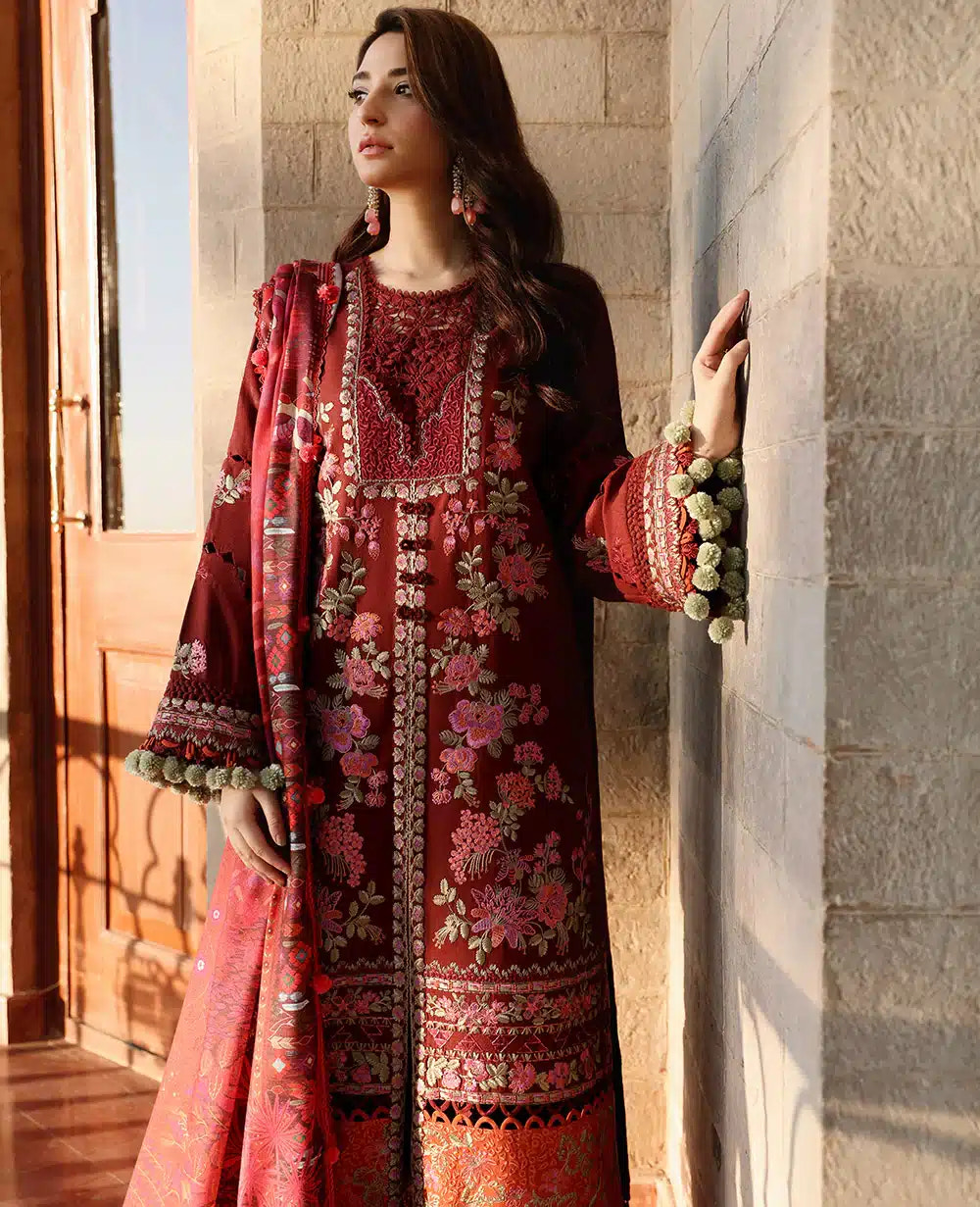 Republic Womenswear | Noemei Luxury Shawl 23 | NWU23-D7-B -  Republic Womenswear Luxury - Original Designer Dress - House of Maryam