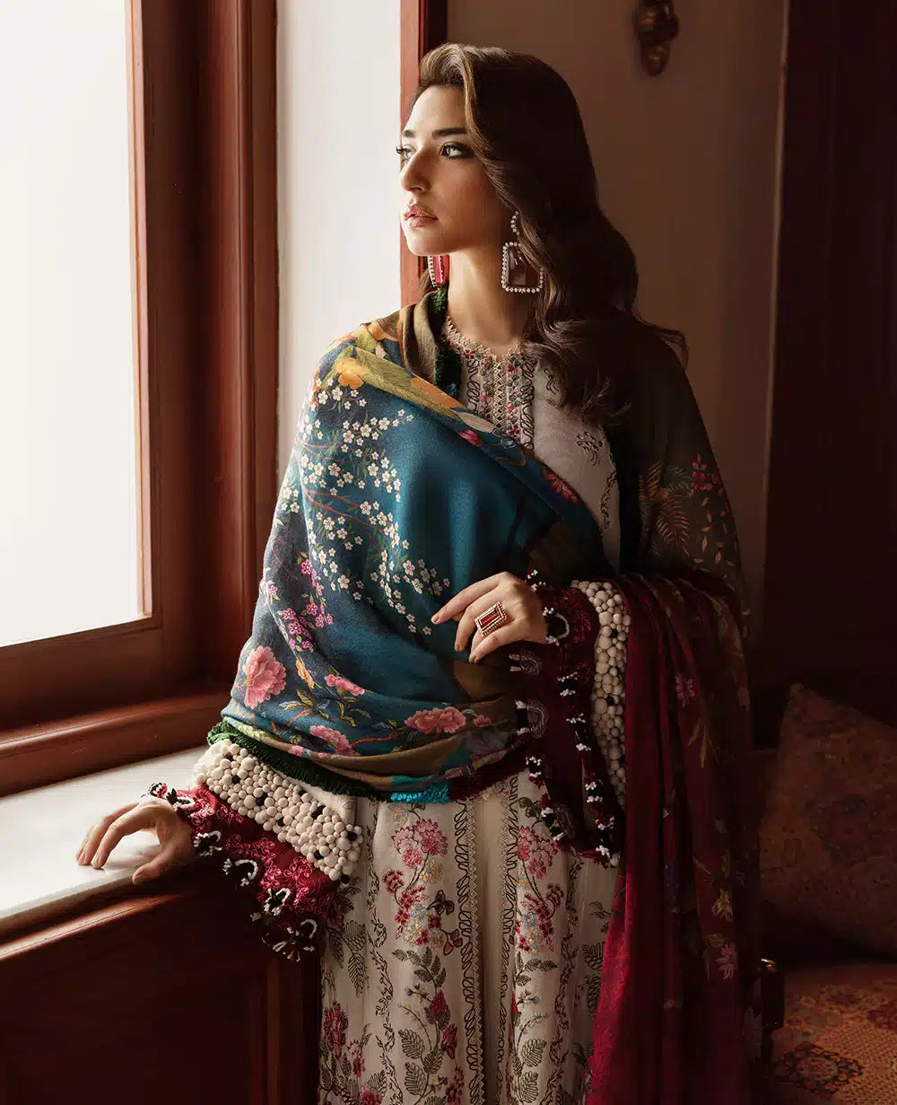 Republic Womenswear | Noemei Luxury Shawl 23 | NWU23-D8-B by Designer Republic Womenswear - House of Maryam - Pakistani Designer Ethnic Wear in {{ shop.shopifyCountryName }}