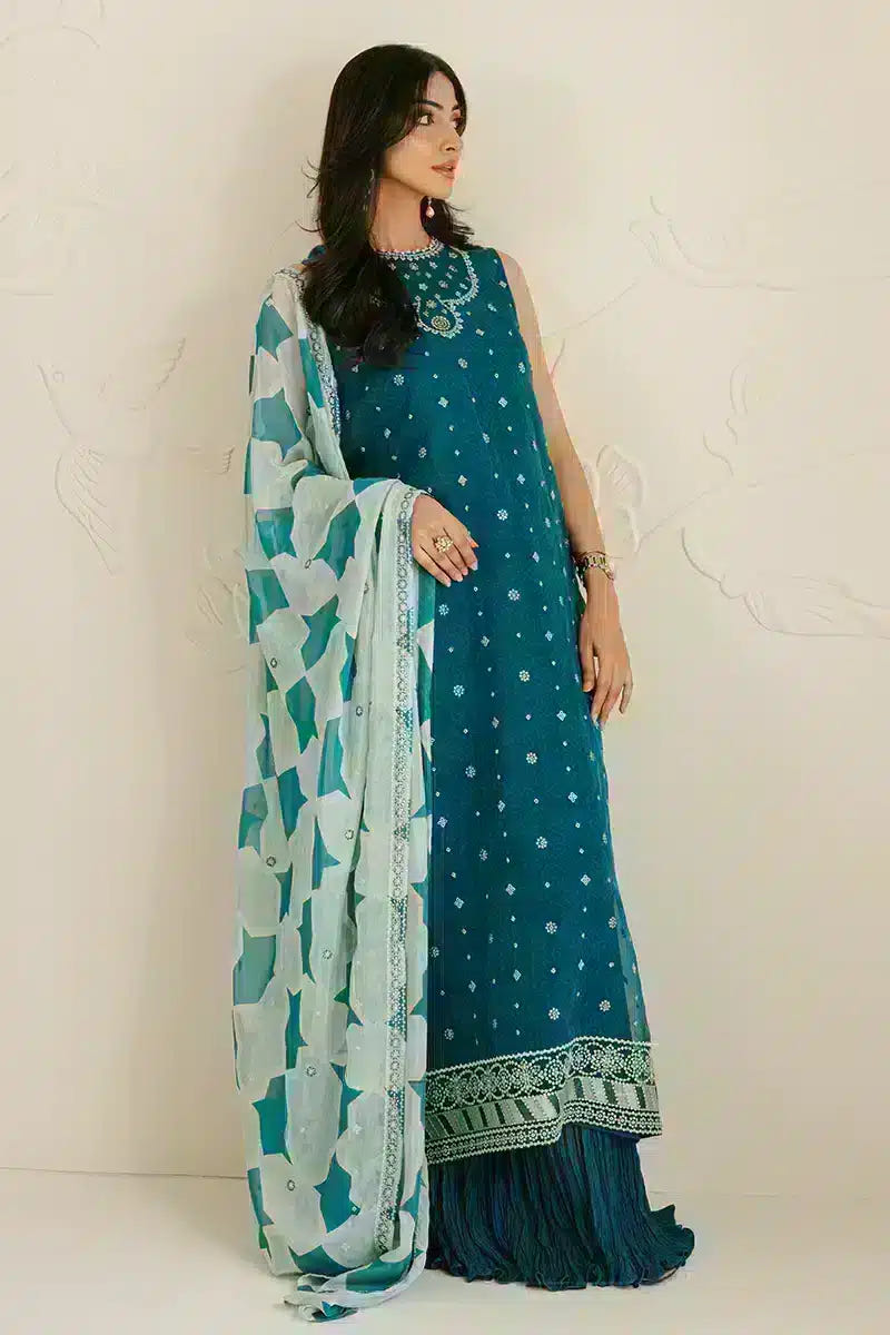 Cross Stitch | Wedding Festive 23 | Freckle Teal -  Cross Stitch Formal - Original Designer Dress - House of Maryam