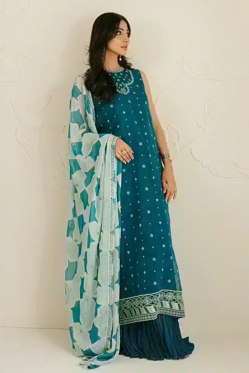 Cross Stitch | Wedding Festive 23 | Freckle Teal -  Cross Stitch Formal - Original Designer Dress - House of Maryam