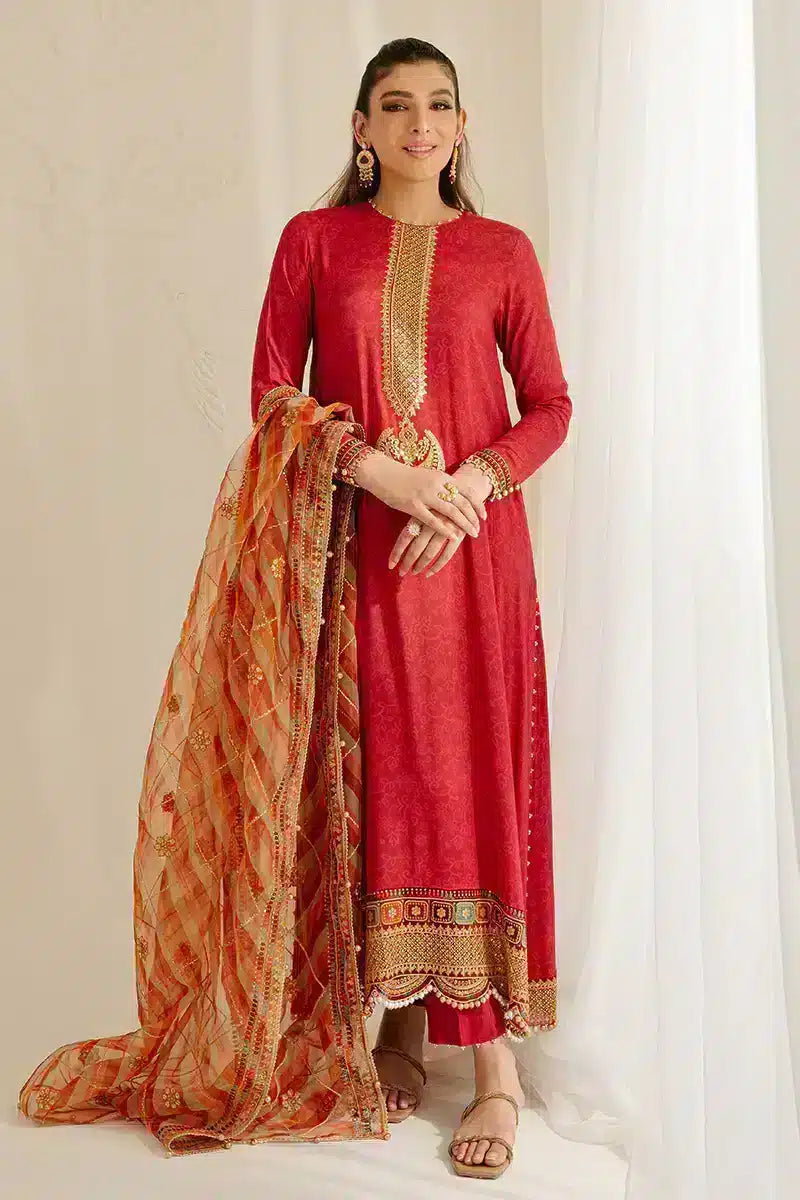 Cross Stitch | Wedding Festive 23 | POMPEIAN RED -  Cross Stitch Formal - Original Designer Dress - House of Maryam