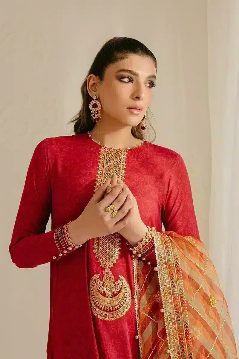 Cross Stitch | Wedding Festive 23 | POMPEIAN RED -  Cross Stitch Formal - Original Designer Dress - House of Maryam