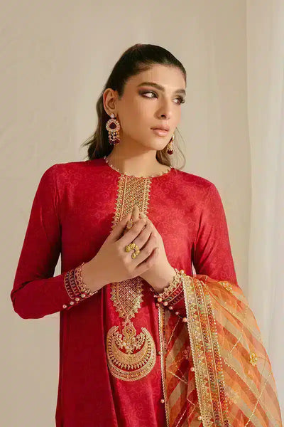 Cross Stitch | Wedding Festive 23 | POMPEIAN RED -  Cross Stitch Formal - Original Designer Dress - House of Maryam