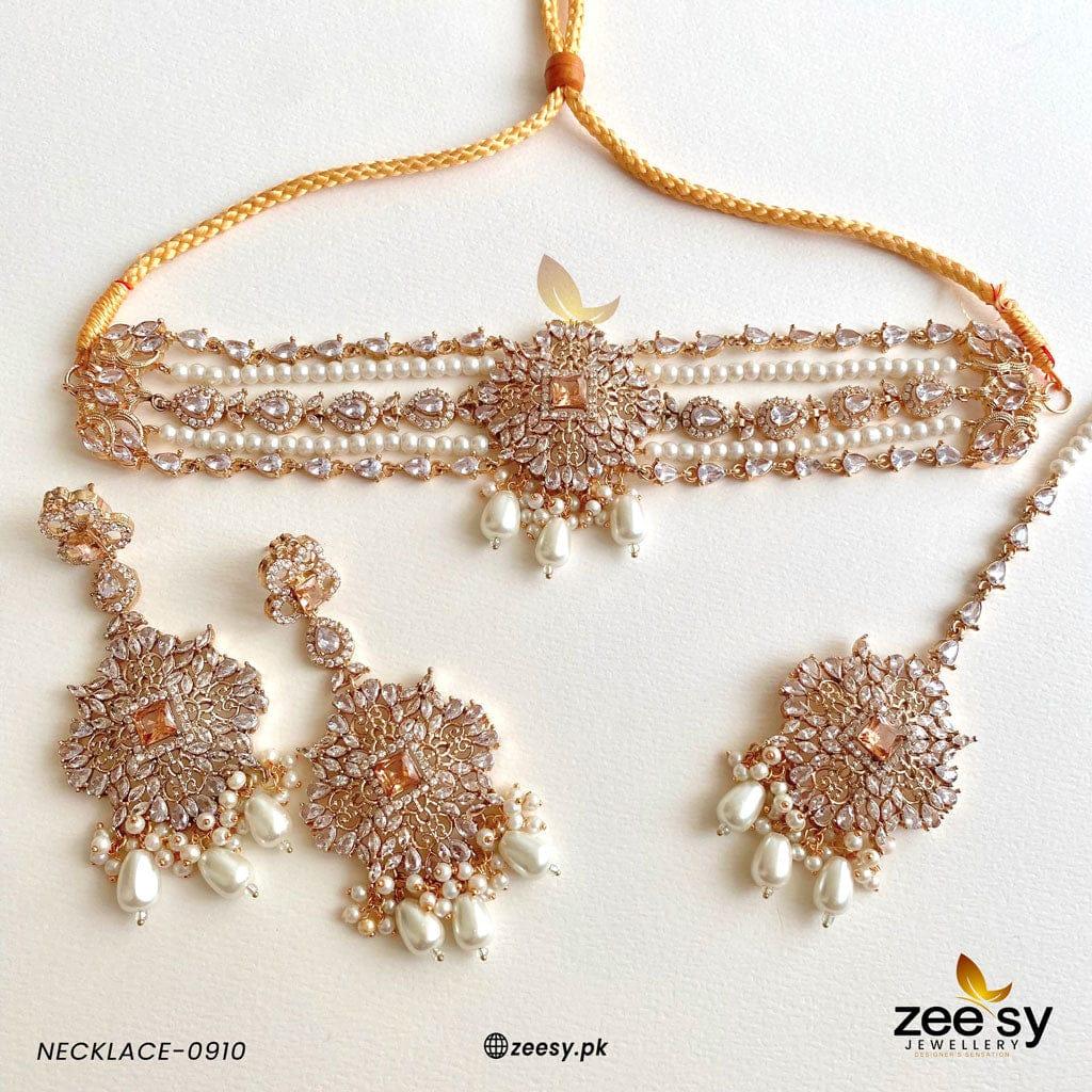 Necklace-0910 -  Zeesy Necklace Sets - Original Designer Dress - House of Maryam